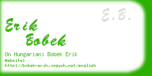 erik bobek business card